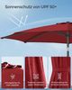 Songmics Sonnenschirm mit UV-Schutz bis UPF 50+, knickbar, Metall / Polyester rot, Ø 3 x 2,52 m Bild 5
