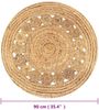 vidaXL Teppich Flechtmuster Jute 90 cm Rund 245342 Bild 5