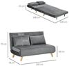 HOMCOM Sessel 2-Sitzer Sofa mit Bettfunktion, Klappsofa mit verstellbare Rückenlehne (Schlafcouch, 1-St, Bettsofa), für Wohnzimmer, Grau, 130 x 78 x 79cm Bild 2