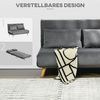 HOMCOM Sessel 2-Sitzer Sofa mit Bettfunktion, Klappsofa mit verstellbare Rückenlehne (Schlafcouch, 1-St, Bettsofa), für Wohnzimmer, Grau, 130 x 78 x 79cm Bild 3
