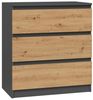 Raumhirsch Furniture Kommode Sideboard 70 cm breit (Maße 40 x 70 x 75 cm, 3 Schubladen), verschiedene Farben Bild 3
