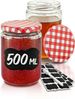 Praknu Einmachglas 12 Einmachgläser 500ml mit Schraubdeckel, Etiketten - Luftdichte, Glas, (Set, 12-tlg), Mit Etiketten & Stift - Luftdicht - Spülmaschinenfest Bild 2