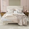 Flieks Polsterbett 140x200cm, Doppelbett mit Nietendesign Kopfteil, Samt, Beige Bild 2