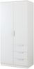 Kleiderschrank Eiselfing 176x80x52 cm 3 Schubladen Weiß [en. casa] Bild 3