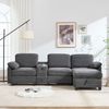 Großes Cordsofa 266cm×136cm×82cm Memory Foam 3-Sitzer mit Stauraumhocker Mittelkonsole USB Wohnzimmer,Dunkelgrau Bild 5