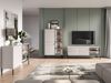 Selsey 'Barnee' - TV-Lowboard mit beleuchteter Glasvitrine, Kaschmirgrau, 160 cm Bild 3
