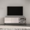 Selsey 'Barnee' - TV-Lowboard mit beleuchteter Glasvitrine, Kaschmirgrau, 160 cm Bild 2