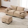 2-Sitzer Sofa B 190 x T 132 x H 84 cm aus Cord mit Hocker und USB-C Bild 3