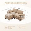 2-Sitzer Sofa B 190 x T 132 x H 84 cm aus Cord mit Hocker und USB-C Bild 5