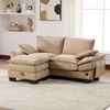 2-Sitzer Sofa B 190 x T 132 x H 84 cm aus Cord mit Hocker und USB-C Bild 2