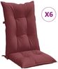 vidaXL Hochlehner-Auflagen 6 Stk. Melange Weinrot 120x50x7 cm Stoff 4002375 Bild 2