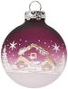 Weihnachtskugel Winterdorf Ø 5cm, violett / weiss, Schatzhauser Weihnachtsschmuck Bild 1