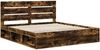 vidaXL Bettrahmen Geräucherte Eiche 200 x 200 cm Massives Kiefernholz 3411708 Bild 4