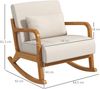 Schaukelsessel 64,5x92x81,5 cm, cremeweiß, Holzgestell, gepolstert Bild 3