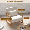 Schaukelsessel 64,5x92x81,5 cm, cremeweiß, Holzgestell, gepolstert Bild 5