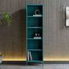 Jan Nowak Bücherregal Metall - Mario | Stabiles Regal Industrial mit 4 höhenverstellbaren Einlegeböden (4x30 kg) und Wandmontage | Hochregal Glitzernd, Regal Schmal | 50 x 180 x 35 cm | Marine Bild 2
