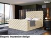 MEBLINI Boxspringbett DUKE 120x200 cm mit Bettkasten - H3/Beige Samt Polsterbett - Doppelbett mit Topper & Taschenfederkern-Matratze Bild 3