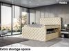 MEBLINI Boxspringbett DUKE 120x200 cm mit Bettkasten - H3/Beige Samt Polsterbett - Doppelbett mit Topper & Taschenfederkern-Matratze Bild 5