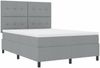vidaXL Boxspringbett mit Kopfteil Hellgrau 160 x 200 cm Stoff 3339399 Bild 5