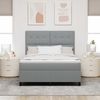 vidaXL Boxspringbett mit Kopfteil Hellgrau 160 x 200 cm Stoff 3339399 Bild 3