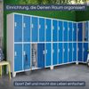 Umkleideschrank Spind BARTEK - 10 Abteile, Etikettenhalter Lüftungsschlitze | Umkleidespind Schließfachschrank Garderobenspind, 172x136x45cm Grau-Blau Bild 3