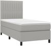 vidaXL Boxspringbett mit Matratze & LED Hellgrau 90x190 cm Stoff 3134997 Bild 3