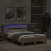 vidaXL Bettgestell mit Kopfteil LED-Beleuchtung Sonoma-Eiche 135x190cm 3207569 Bild 4