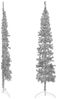 vidaXL Künstlicher Halb-Weihnachtsbaum Ständer Schlank Silbern 210 cm 344597 Bild 3