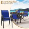 2er Set Gartenstühle stapelbar Stapelstühle aus Textilene und Metallgestell 56 x 70 x 84 cm Blau Bild 4