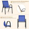 2er Set Gartenstühle stapelbar Stapelstühle aus Textilene und Metallgestell 56 x 70 x 84 cm Blau Bild 5