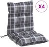 vidaXL Niedriglehner-Auflagen 4 Stk. Grau Karomuster Oxford-Gewebe 377714 Bild 2