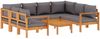 vidaXL 6-tlg. Garten-Sofagarnitur mit Kissen Massivholz Akazie 3214865 Bild 2