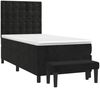 vidaXL Boxspringbett mit Matratze Schwarz 90x190 cm Samt 3138057 Bild 3