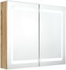 vidaXL LED-Spiegelschrank fürs Bad Eichen-Optik 80x12x68 cm 326515 Bild 2