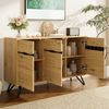 3-Türiges Sideboard, in Holzoptik mit Metallbeinen – Modernes Design, Viel Stauraum, Stabil & Pflegeleicht – Für Wohnzimmer, Esszimmer, Flur geeignet, Holz/Metall， Bild 4