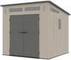 Vente-unique - ANTEVA Gartenhaus Harz GrauBeige - B 237 cm x H 230 cm x L 237 cm Bild 3