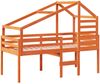 vidaXL Hochbett mit Dach Wachsbraun 90x190 cm Massivholz Kiefer 3281982 Bild 3