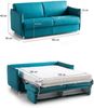 Dmora 2-Sitzer Schlafsofa Verceia, Schlafsofa fürs Wohnzimmer, gepolstert, abnehmbar, 100 % Made in Italy-Qualität, 160x95 h90 cm, Hellblau Bild 3