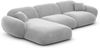 Ecksofa Alcazar L Form aus Samtstoff Kurz - Samtstoff - hellgrau - Links Bild 1