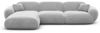 Ecksofa Alcazar L Form aus Samtstoff Kurz - Samtstoff - hellgrau - Links Bild 3
