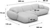 Ecksofa Alcazar L Form aus Samtstoff Kurz - Samtstoff - hellgrau - Links Bild 5