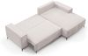 Ecksofa Schlafsofa FIORE Stoff ARAGON Creme Ottomane Rechts Bild 2