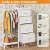 OYRREU Kinderkleiderschrank Kommode mit Kleiderstange & Schuhregal, platzsparend (Aufbewahrungsschrank-Set 1-St, mit 4 Stoffschubladen, Schuhablage) 3-in-1 Organizer Schlafzimmer Garderober Bild 4