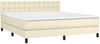 vidaXL Boxspringbett mit Matratze Creme 160x200 cm Kunstleder 3141133 Bild 3