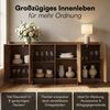 skølm 'Meili' Kommode Walnuss-Optik, mit 4 Push-to-Open Türen und 8 Fächern, Sideboard, 180x38x85 cm Bild 2