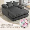 Schlafsofa Chaiselongue Loungesofa Polstersofa, inkl. Kissen, Cordbezug, Stoff, dunkelgrau Bild 3