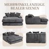 Schlafsofa Chaiselongue Loungesofa Polstersofa, inkl. Kissen, Cordbezug, Stoff, dunkelgrau Bild 4