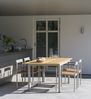 Gartenstuhl DK mit Armlehne aus Aluminium und Kunstrattan, modern skandinavisch, hellgrau, stapelbar Bild 3