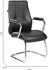 Dmora Stuhl Lucana, Wartezimmersitz mit Armlehnen für das Büro, Ergonomischer Wartesitz, 61x58h101 cm, Schwarz Bild 3