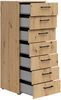 Carryhome 'MULTISTAURAUM' Kommode, Holznachbildung Eiche Artisan, 45 x 115 x 40 cm, mit 7 Schubladen Bild 4
